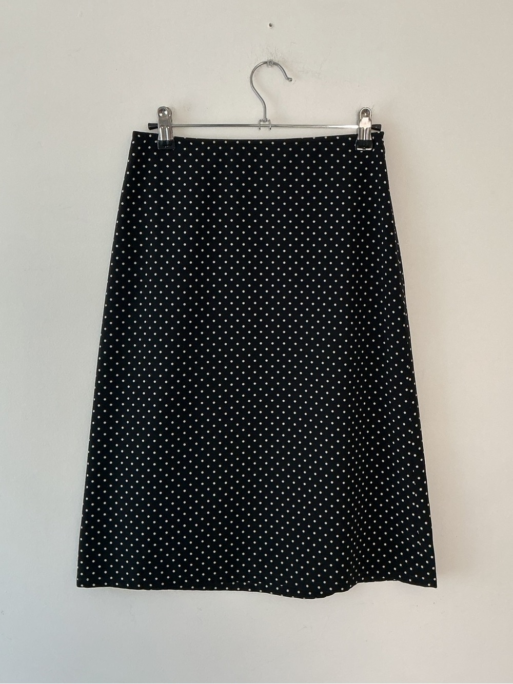 Agnes B. Classic Black Polka Dot A-Line Skirt